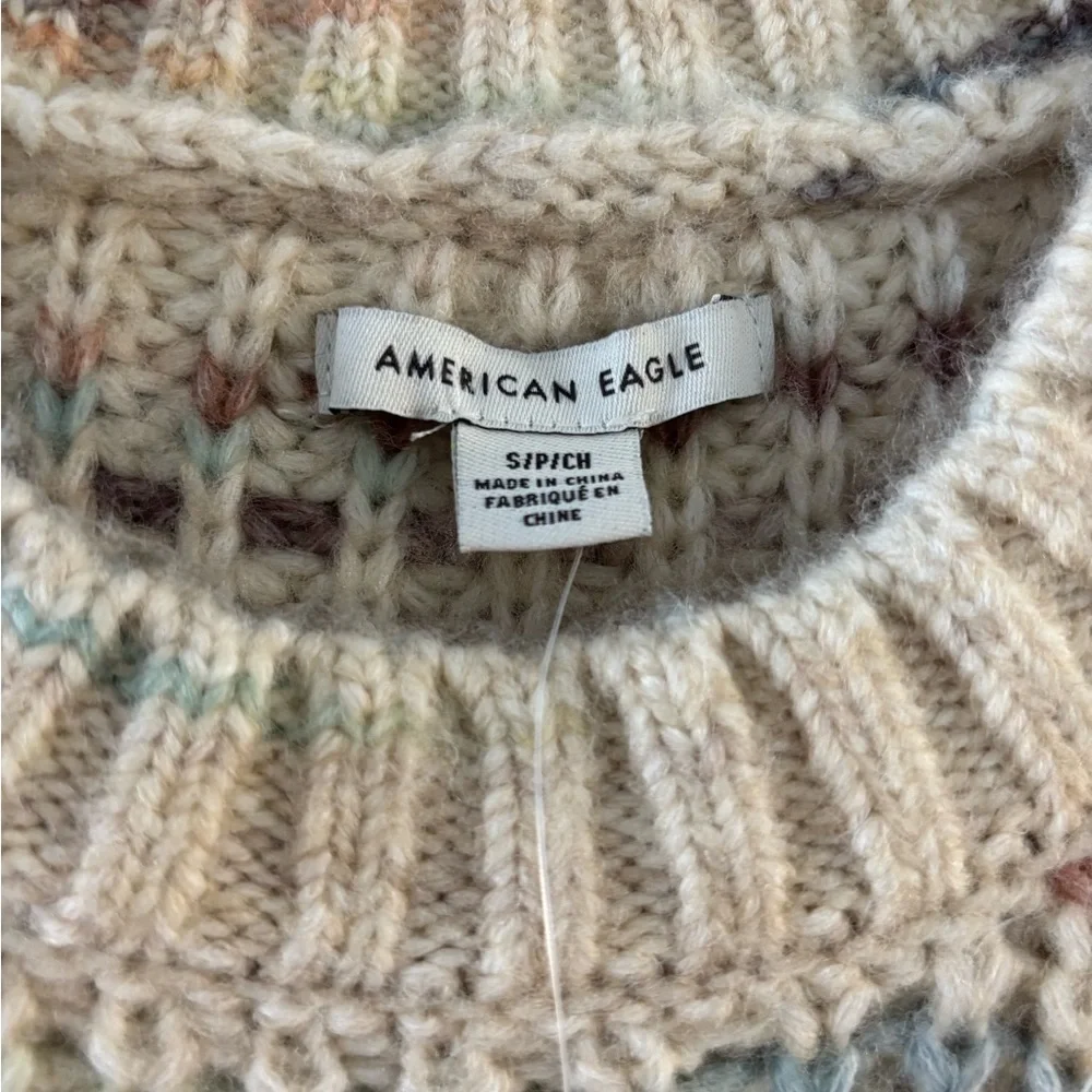 NWT American Eagle Women’s Waffle Knit Crewneck Sweater – Size Small - Picture 6 of 7